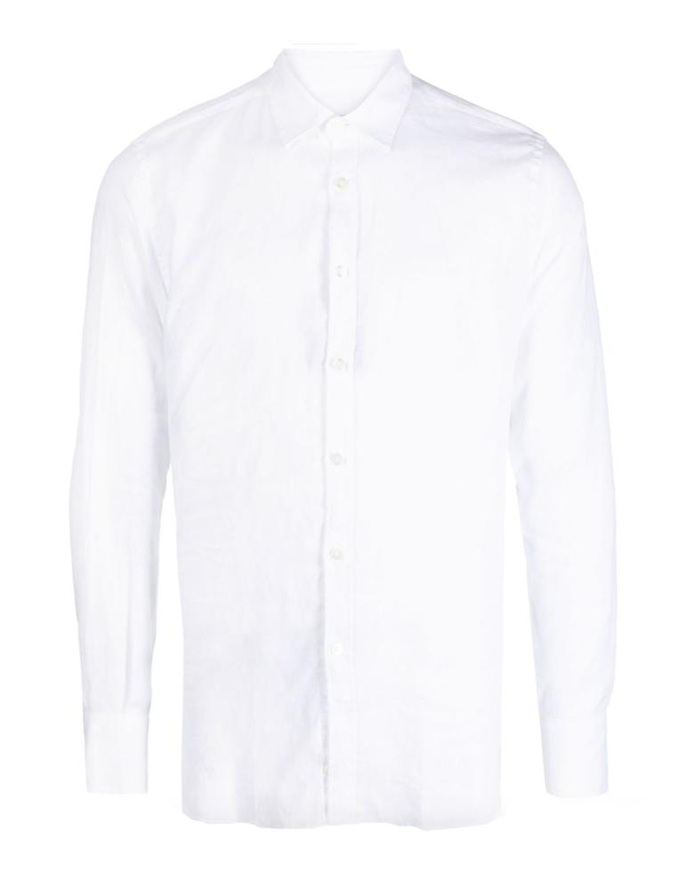 Canali Linen Button-down Shirt in White for Men | Lyst