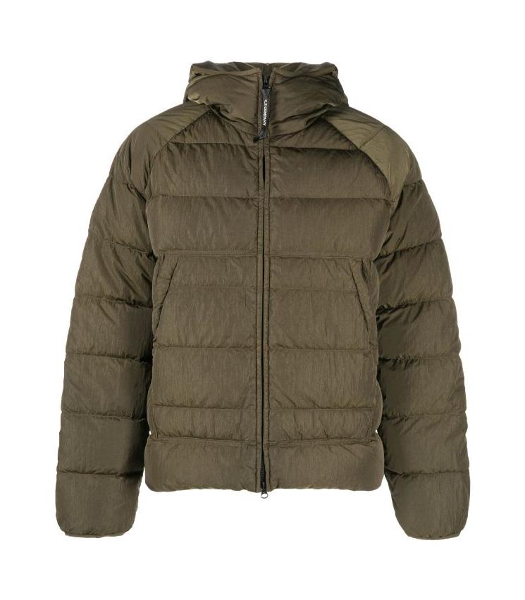 C.P. Company Ecochrome R Hooded Down Goggle Jacket in Green for Men Lyst