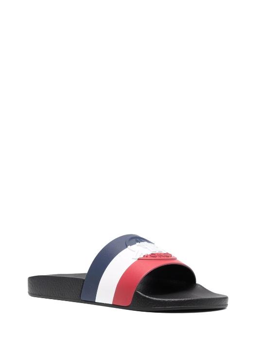 Moncler Signaturestripe Pool Slides in White for Men Lyst