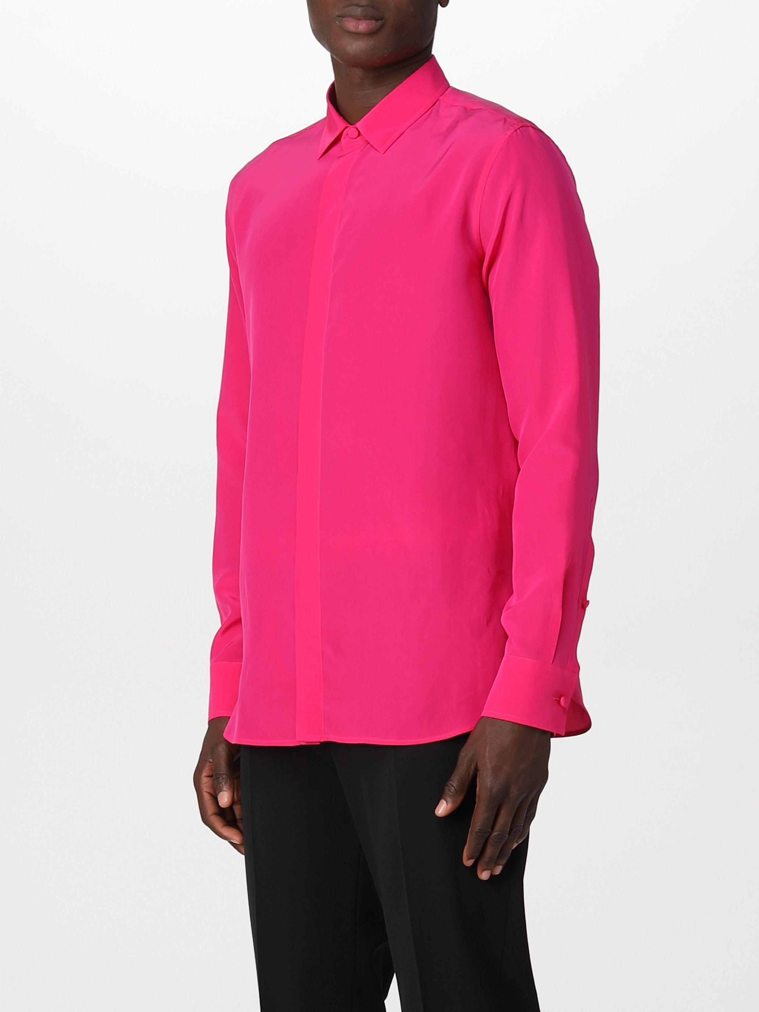 Valentino Long-sleeve Silk Satin Shirt 