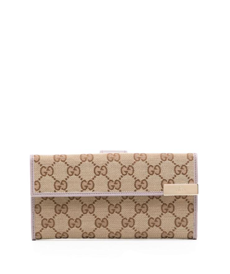 Gucci Women's Wallet GG Logo Fabric & Leather Green 231839
