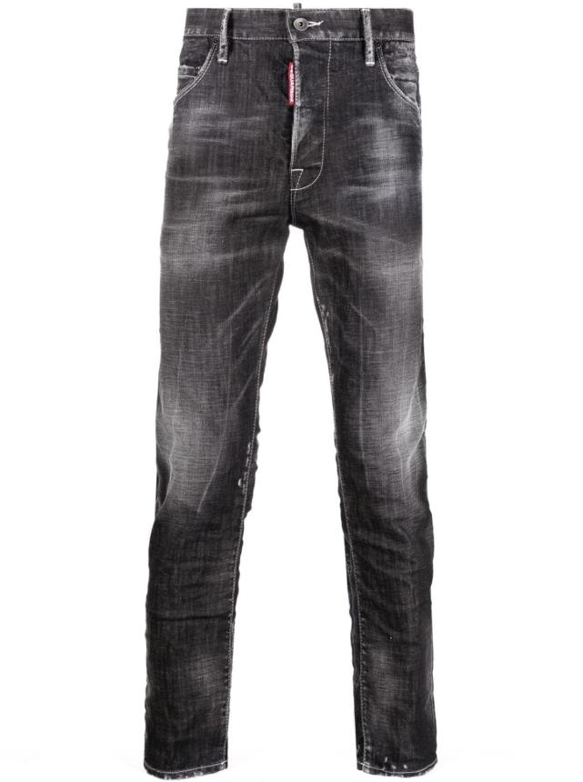 DSquared² Slim-fit Straight-leg Jeans in Gray for Men | Lyst