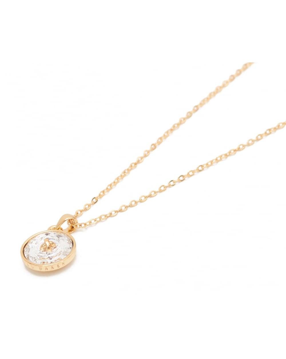 Ted Baker Kenzii Crystal Button Pendant in Gold (Metallic) - Lyst