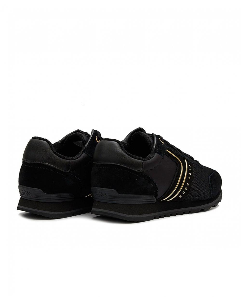 Hugo BOSS Men's Maze_Lowp_Knit2 Fashion Sneakers Shoes 50397637 002 Black Gold 