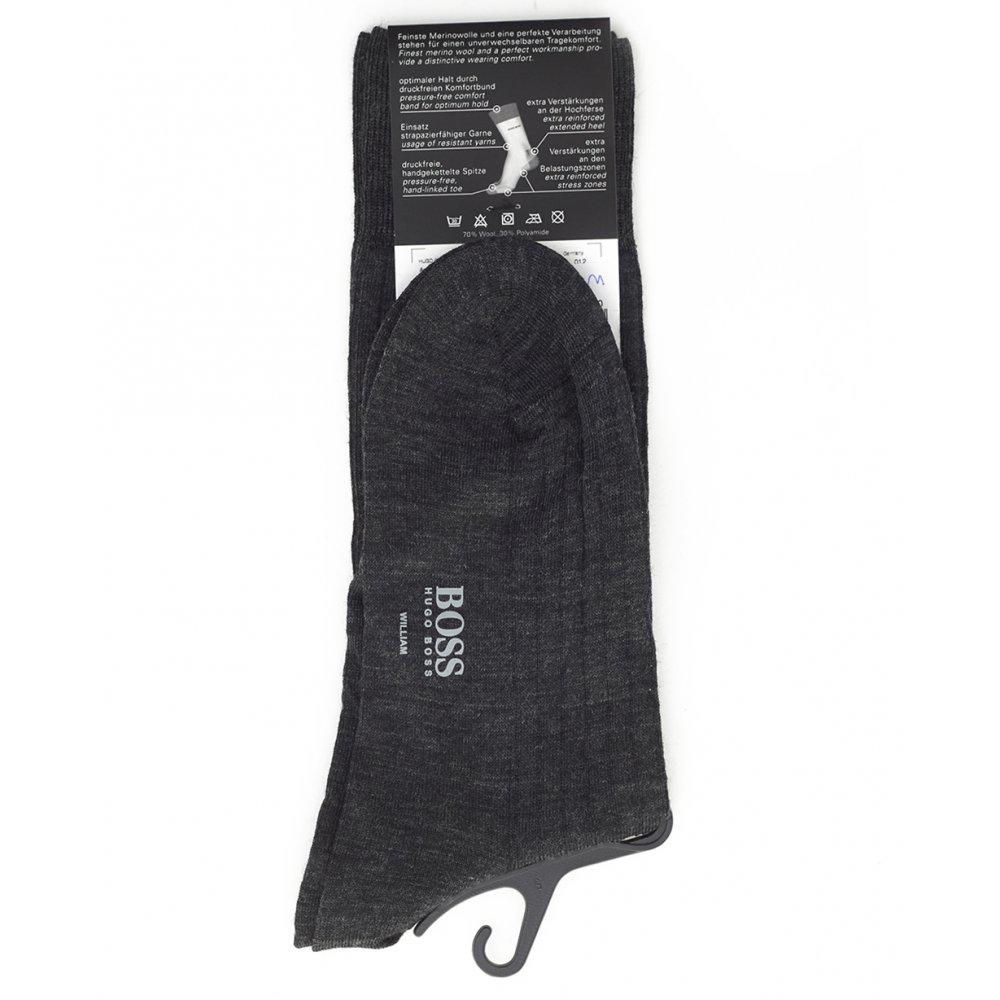 BOSS William Rib Merino Wool Socks in Charcoal (Gray) for Men - Lyst