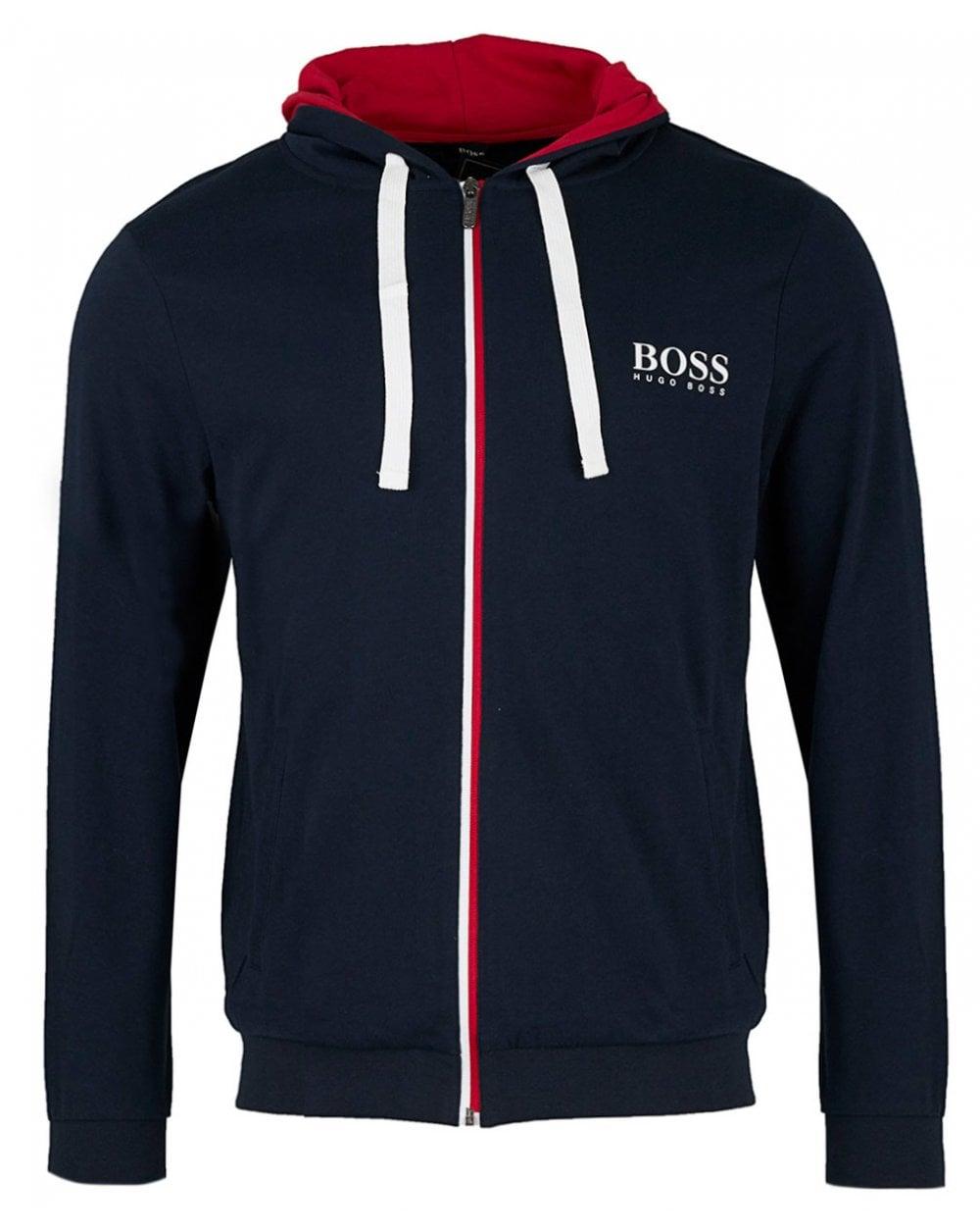 hugo boss navy zip hoodie