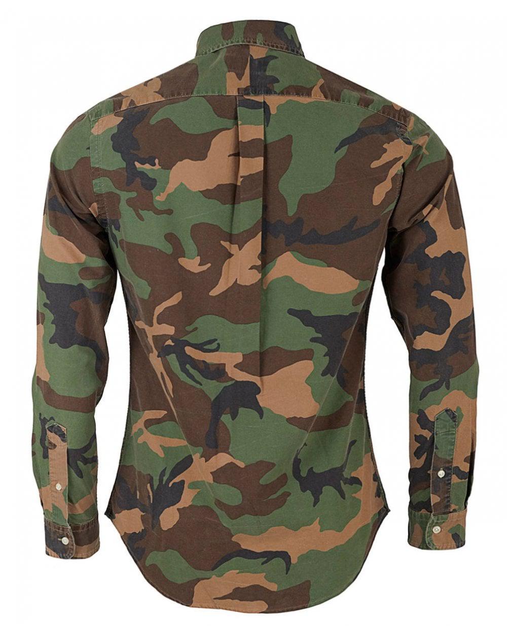Polo Ralph Lauren Cotton Slim Fit Camo Shirt in Camouflage (Green) for