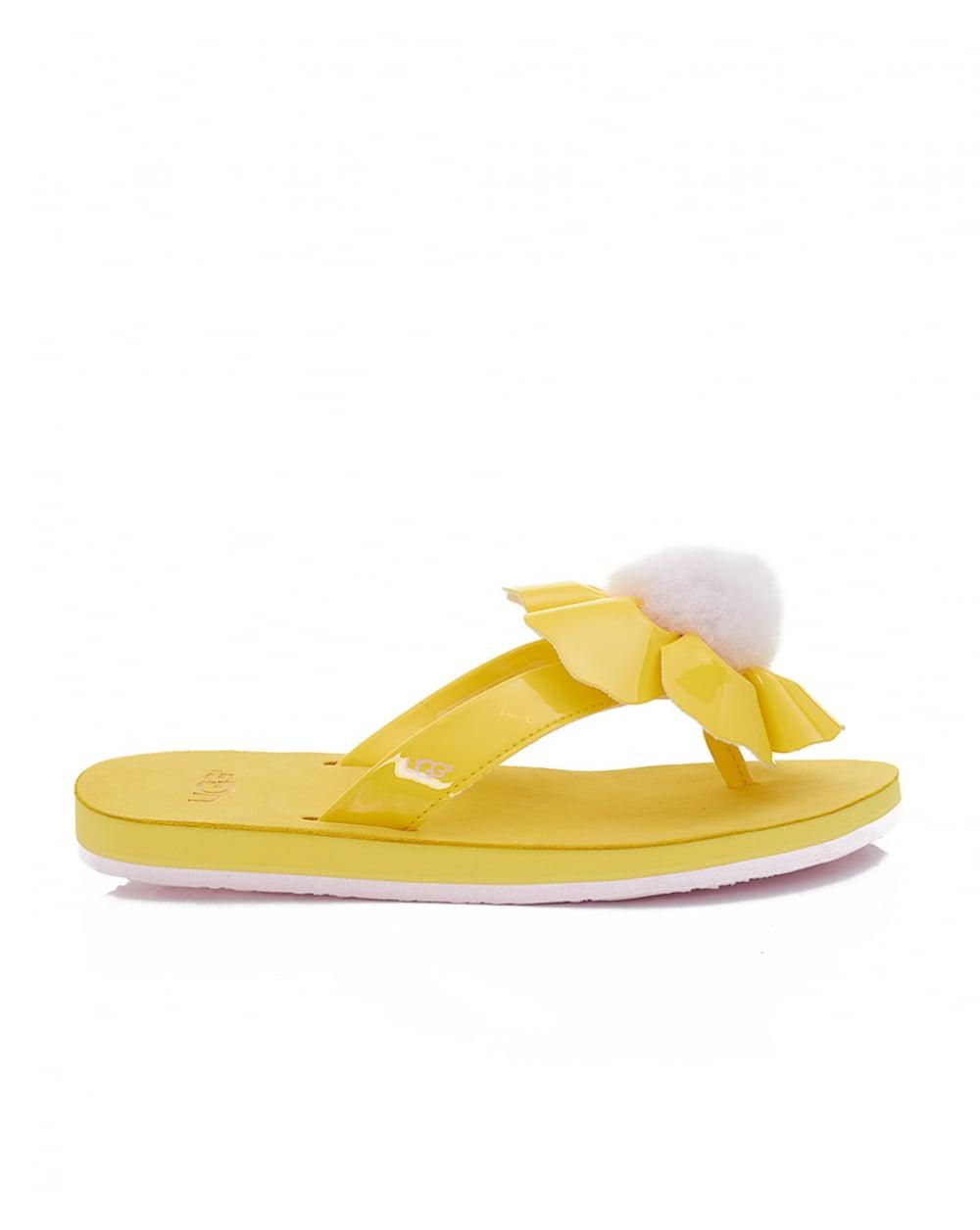 yellow flower flip flops