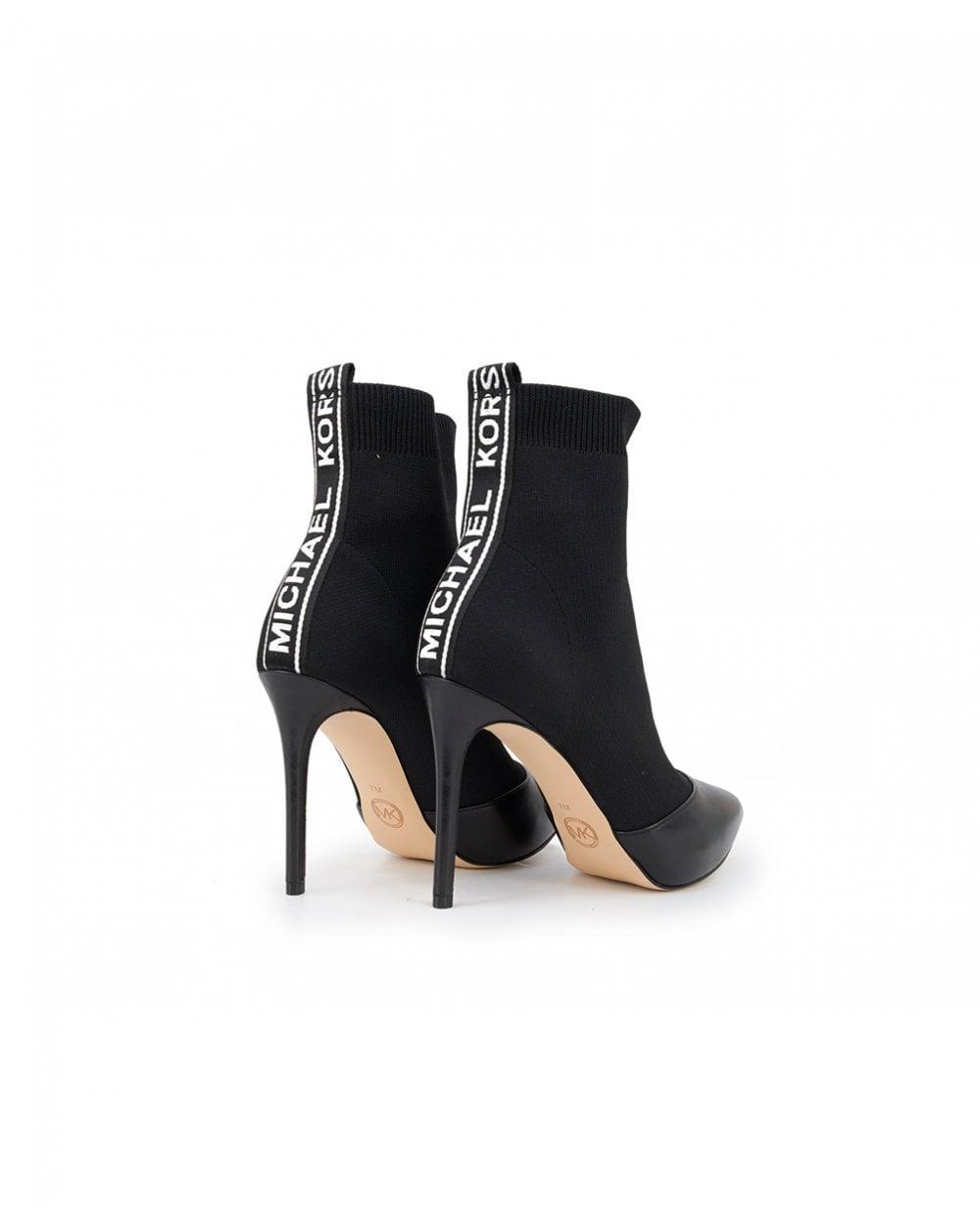 michael michael kors vicky logo tape knit ankle boot