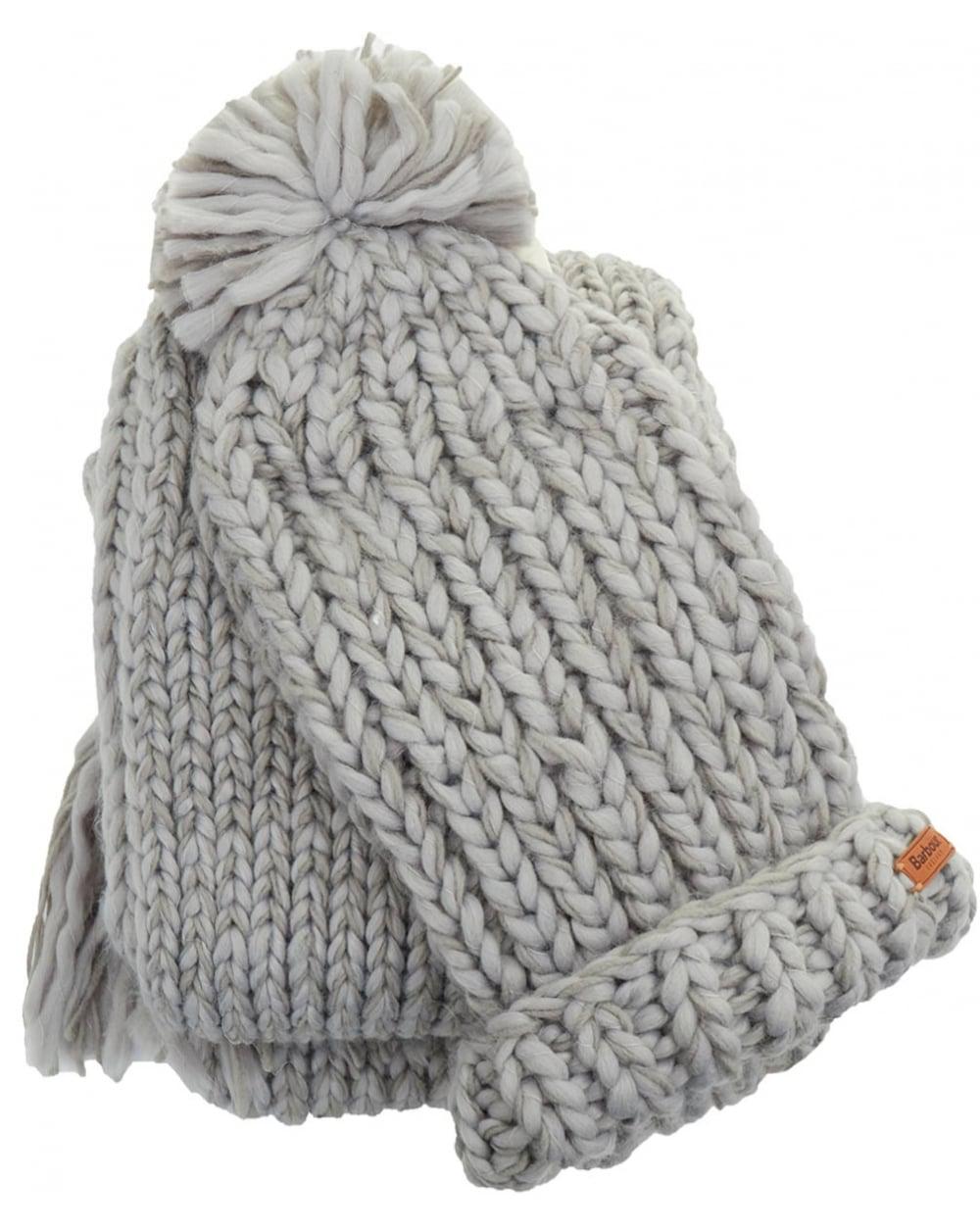 barbour chunky knit hat and scarf set