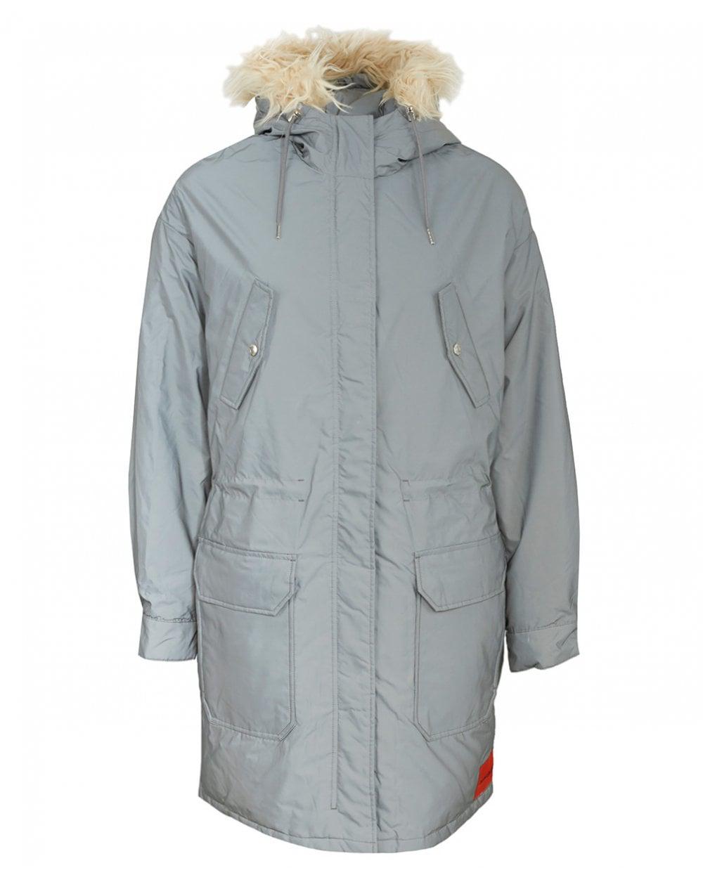 calvin klein reflective parka