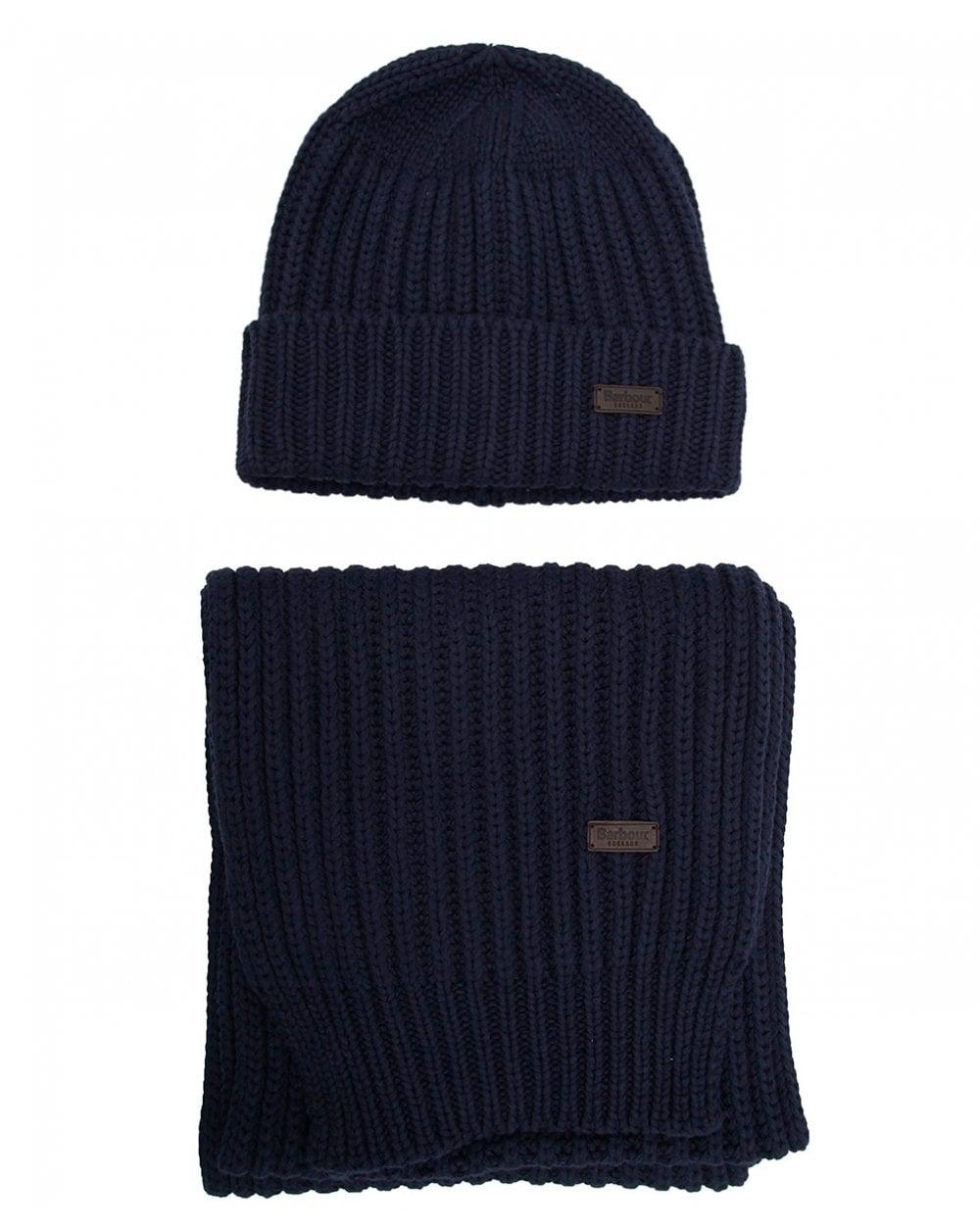 mens barbour hat and scarf set