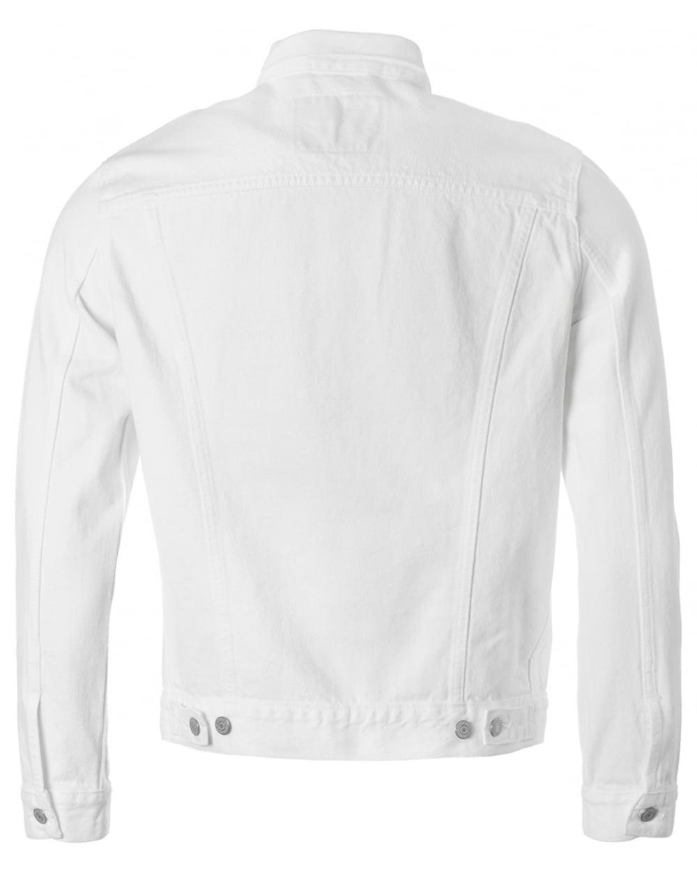 Levi's Denim Trucker Jacket in White for Men - Lyst