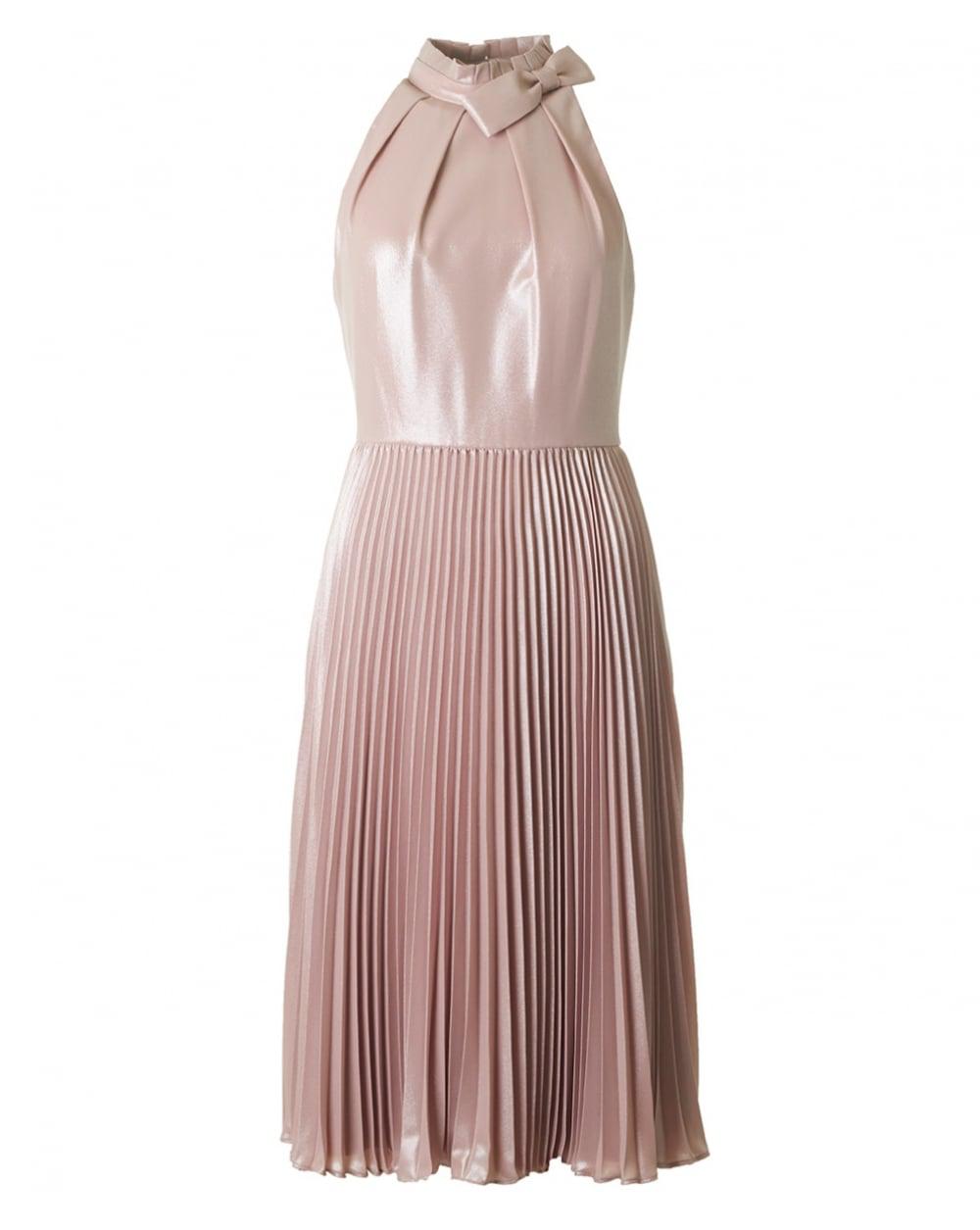 ted baker rose gold pleated dress