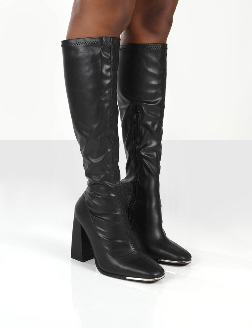 pu knee high boots