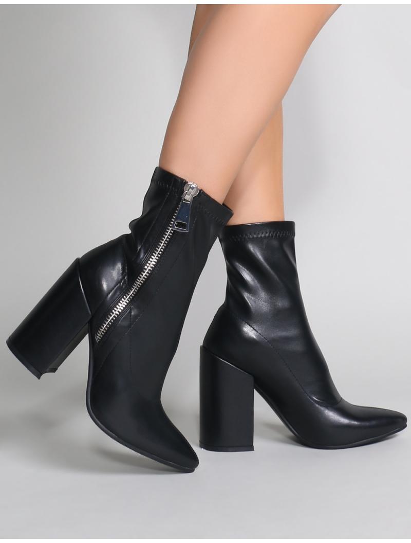 renzo sock fit ankle boots in black