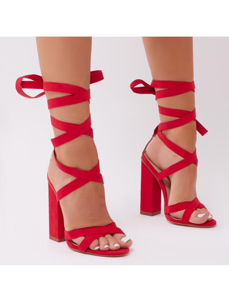 Red string up heels Clearance
