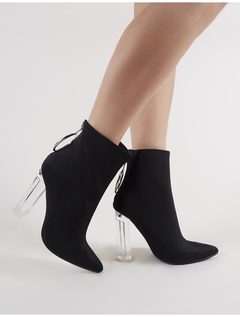 perspex block heel boots