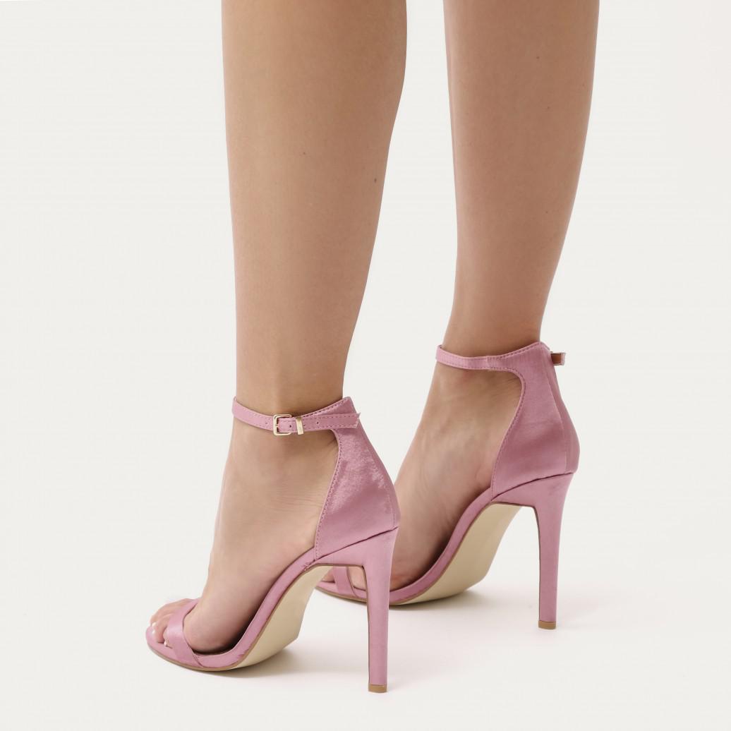 There Heels In Rose Pink Satin 