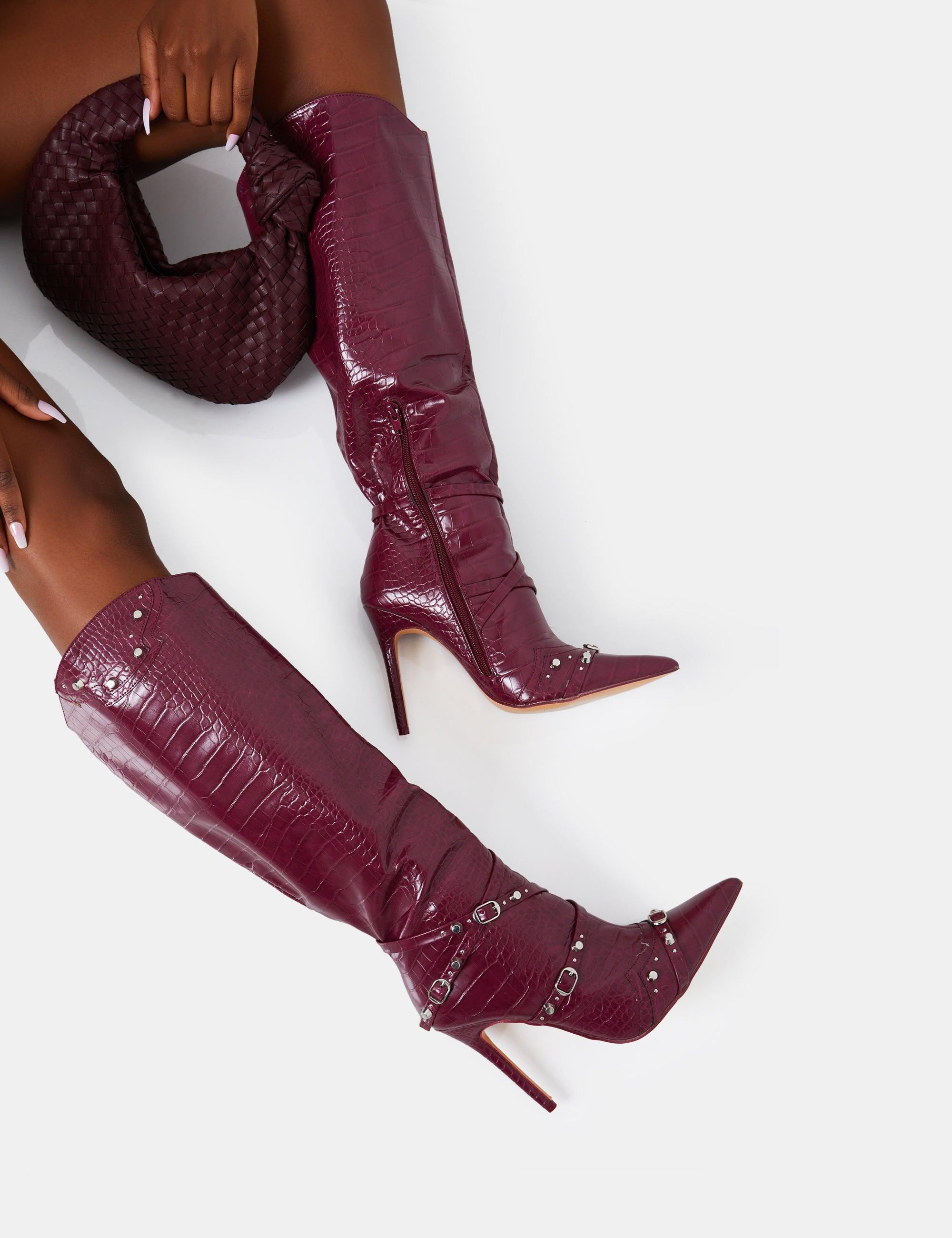 Public desire sales burgundy boots