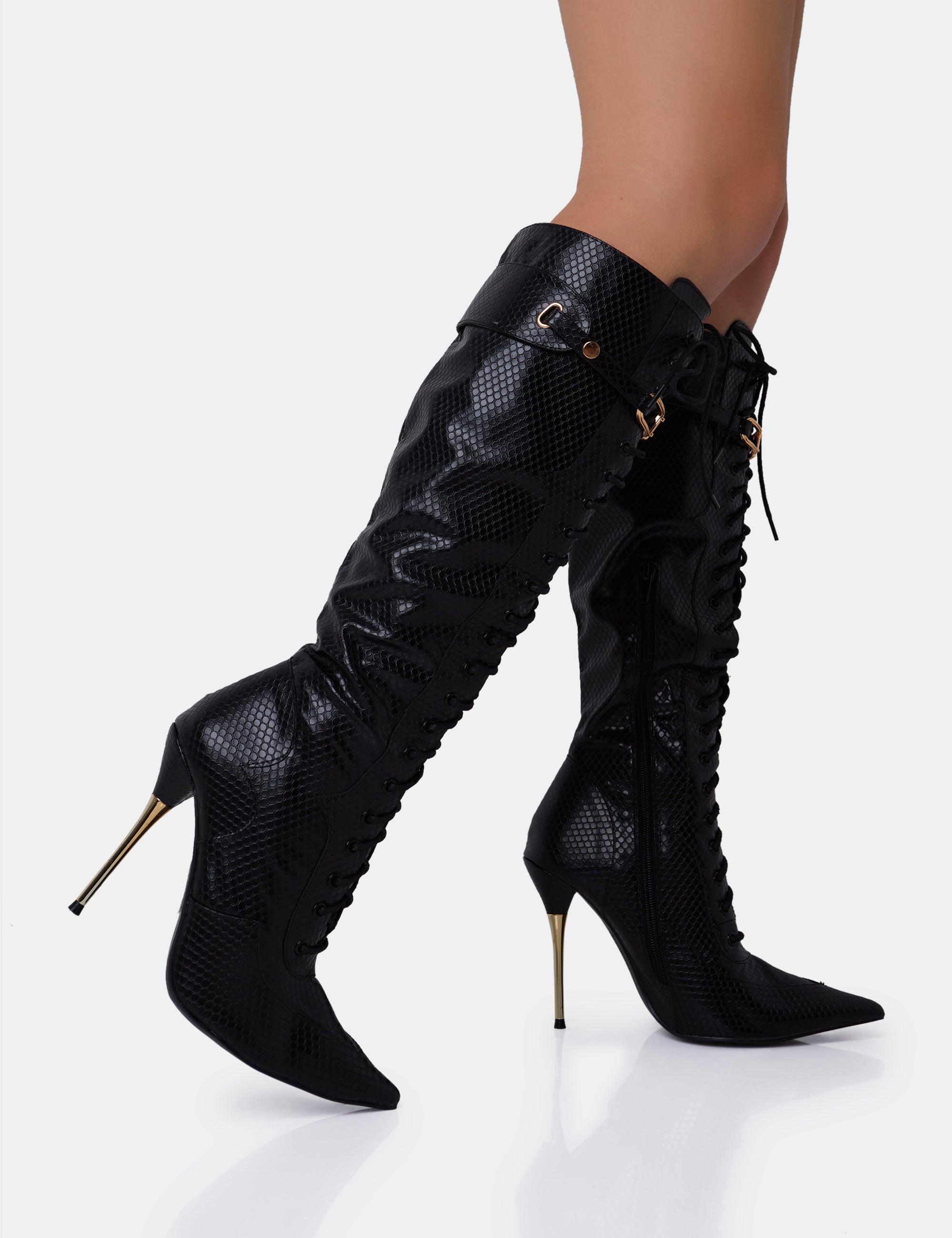 Pointed croc boots new arrivals