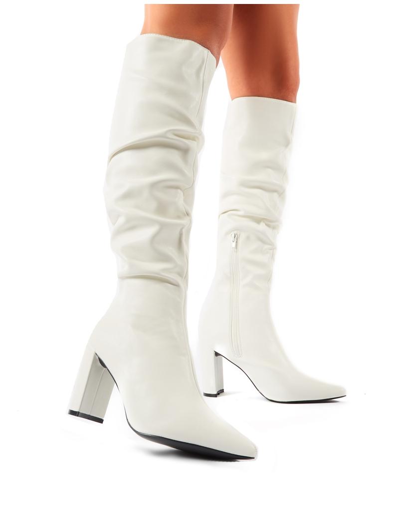 Public desire mine deals white slouch knee boots