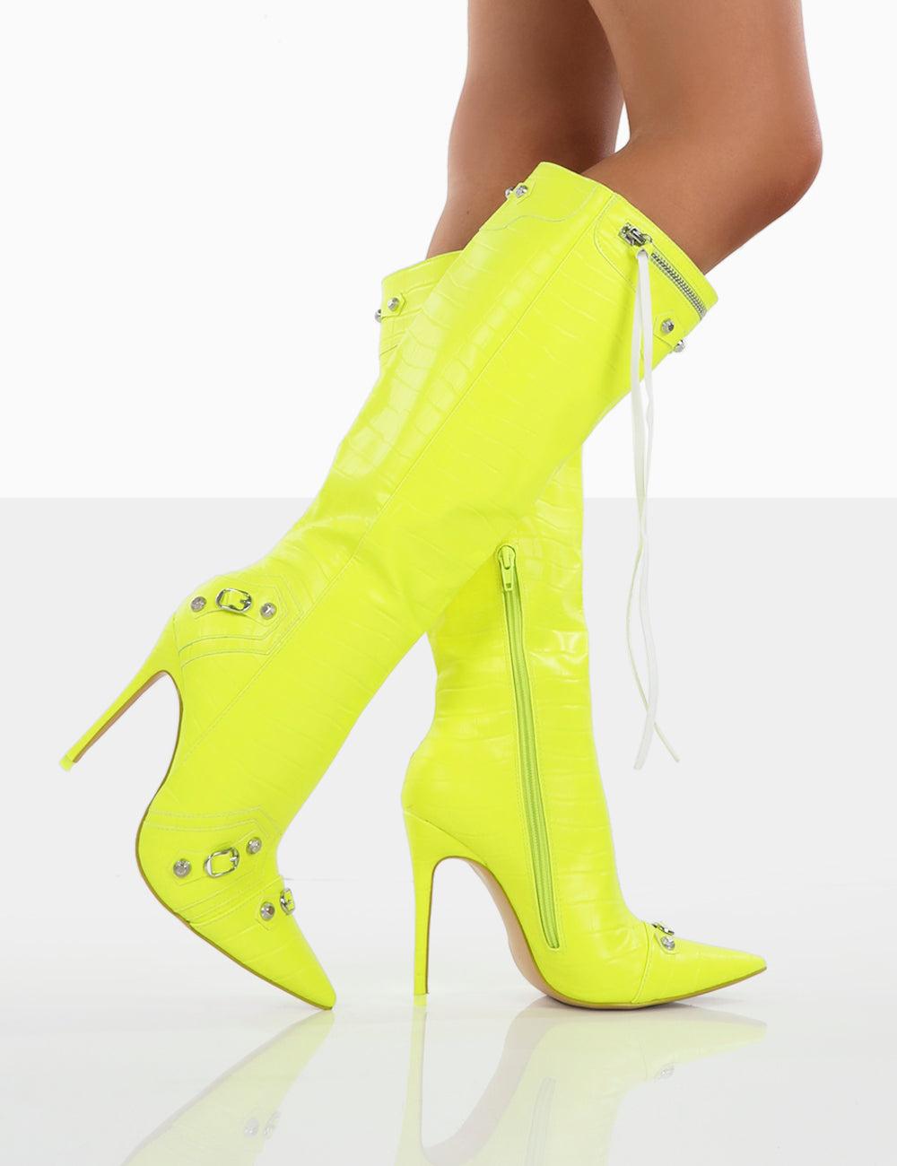 Womens Yellow Ankle Boots With Sexy Zalando High Heels And Patterned Stubby  Design Open Toes For Dress And Everyday Wear Style #230720 From Gou03,  $30.65 | DHgate.Com