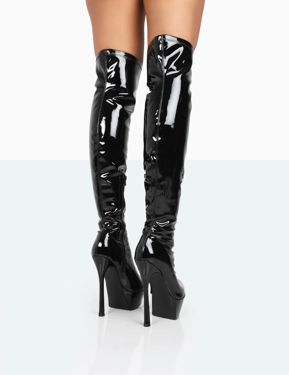 platform stiletto thigh high boots