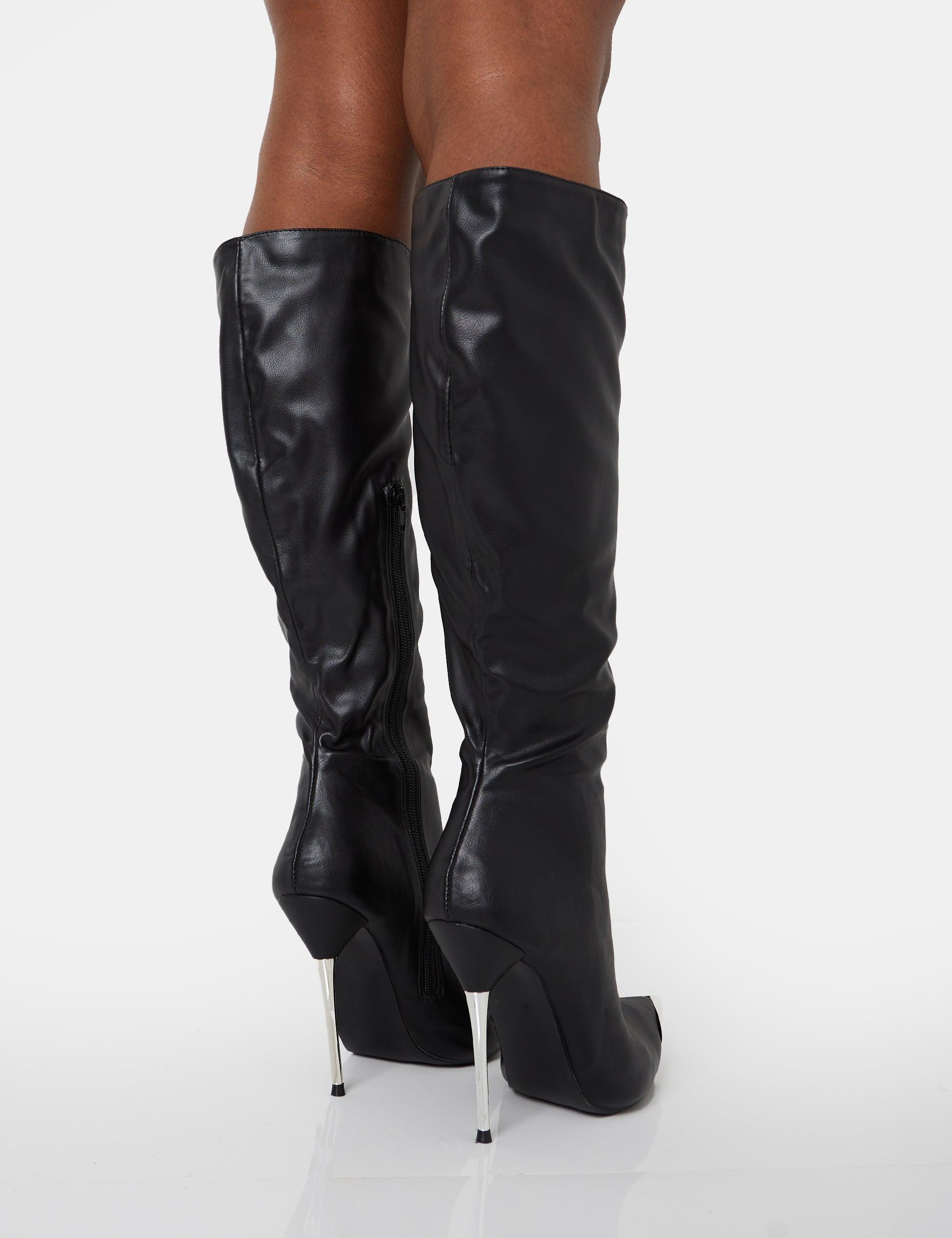 Thigh high stiletto boot deals