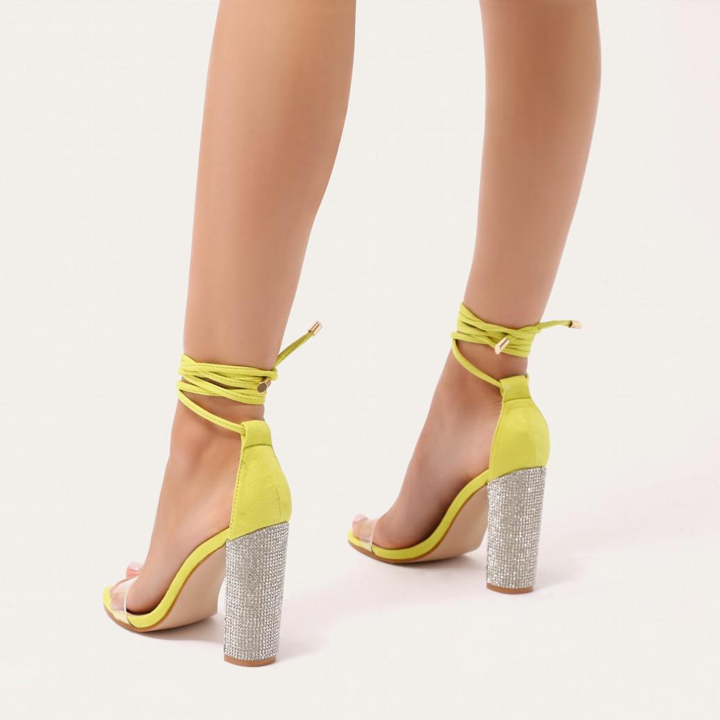 lime green perspex heels