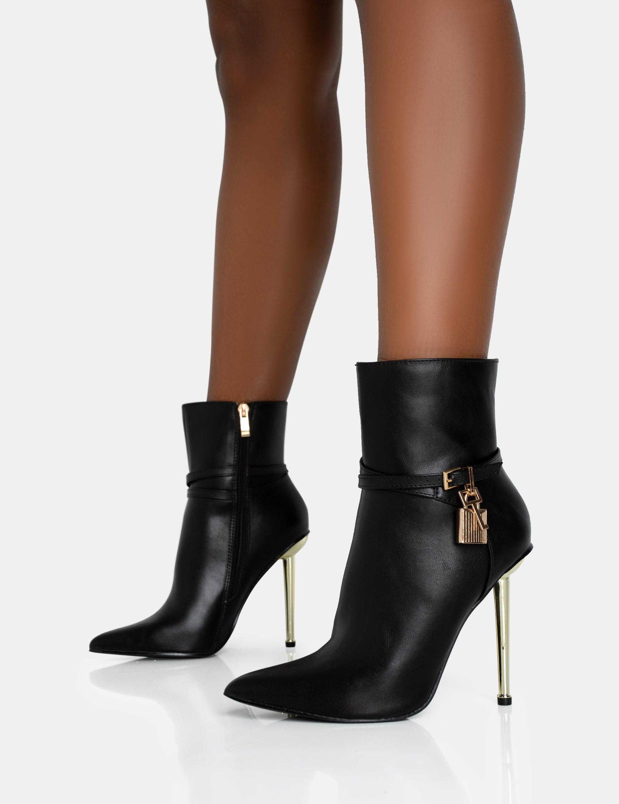 Black stiletto hotsell ankle booties