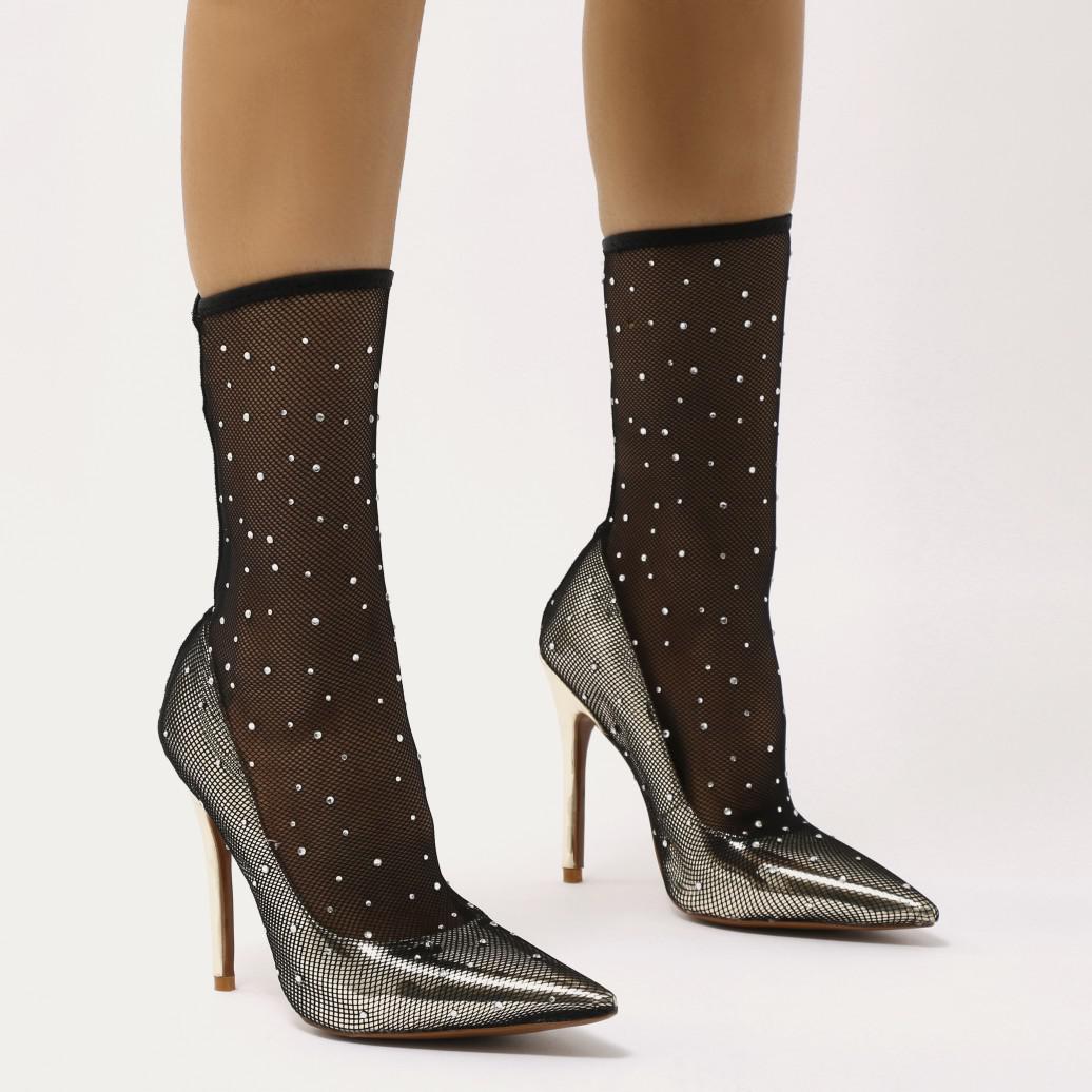 fishnet diamante heels