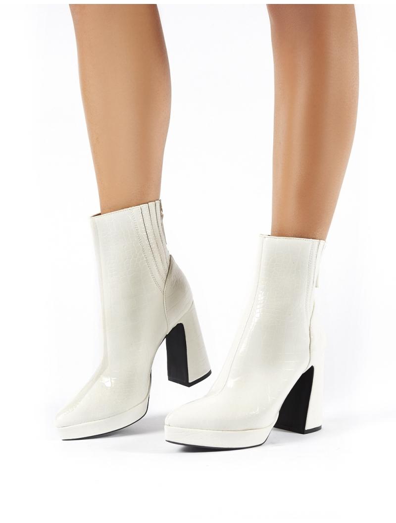 white croc boots