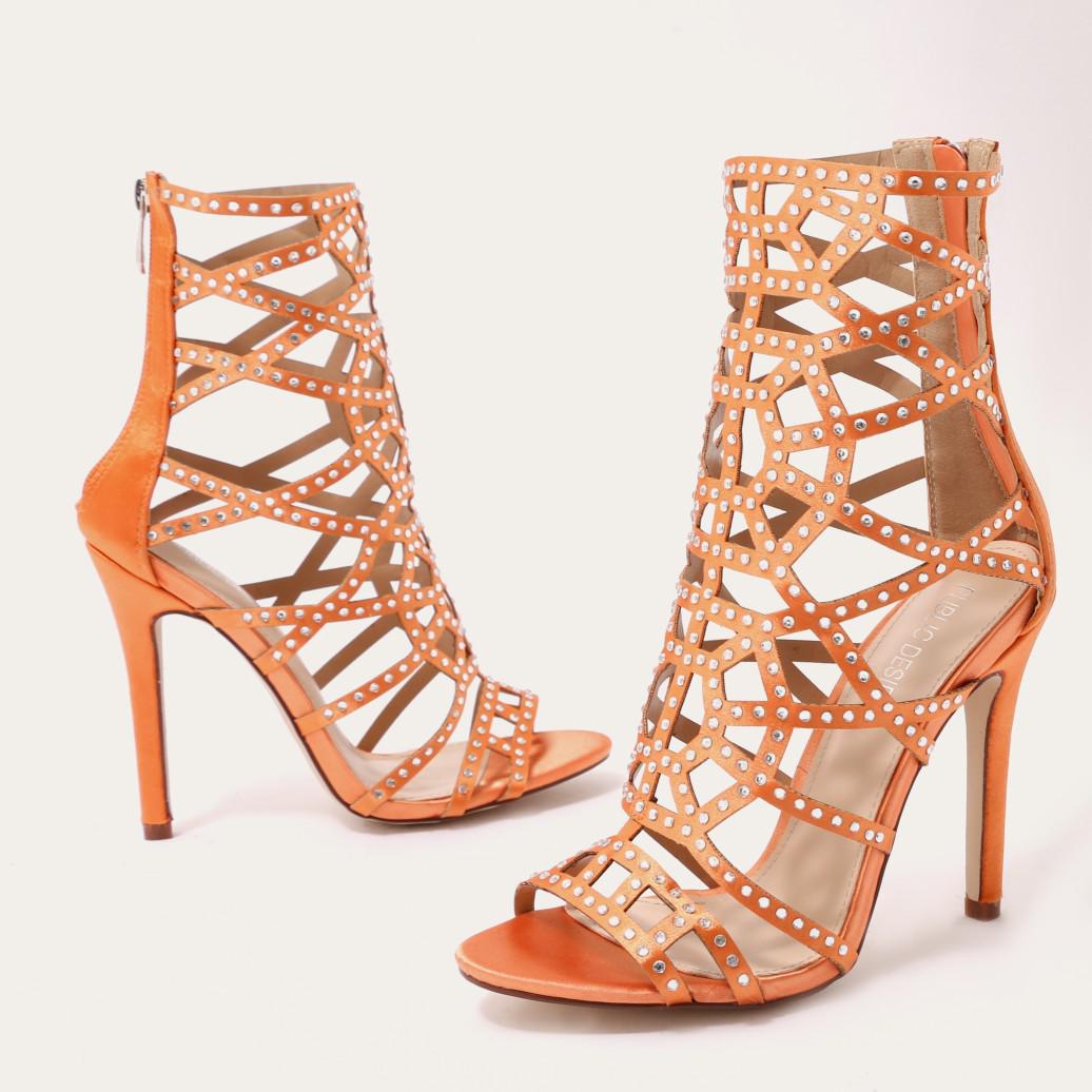 burnt orange strappy heels