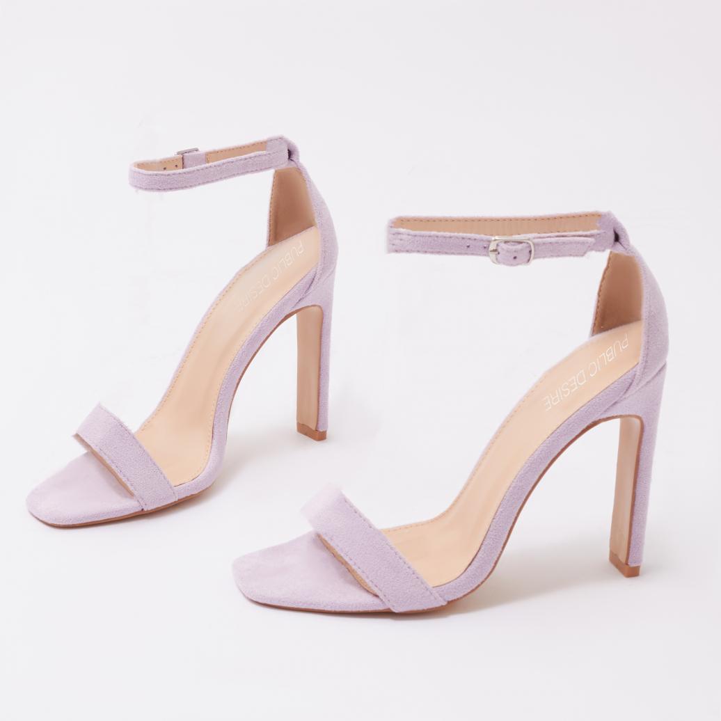 lilac barely there heels