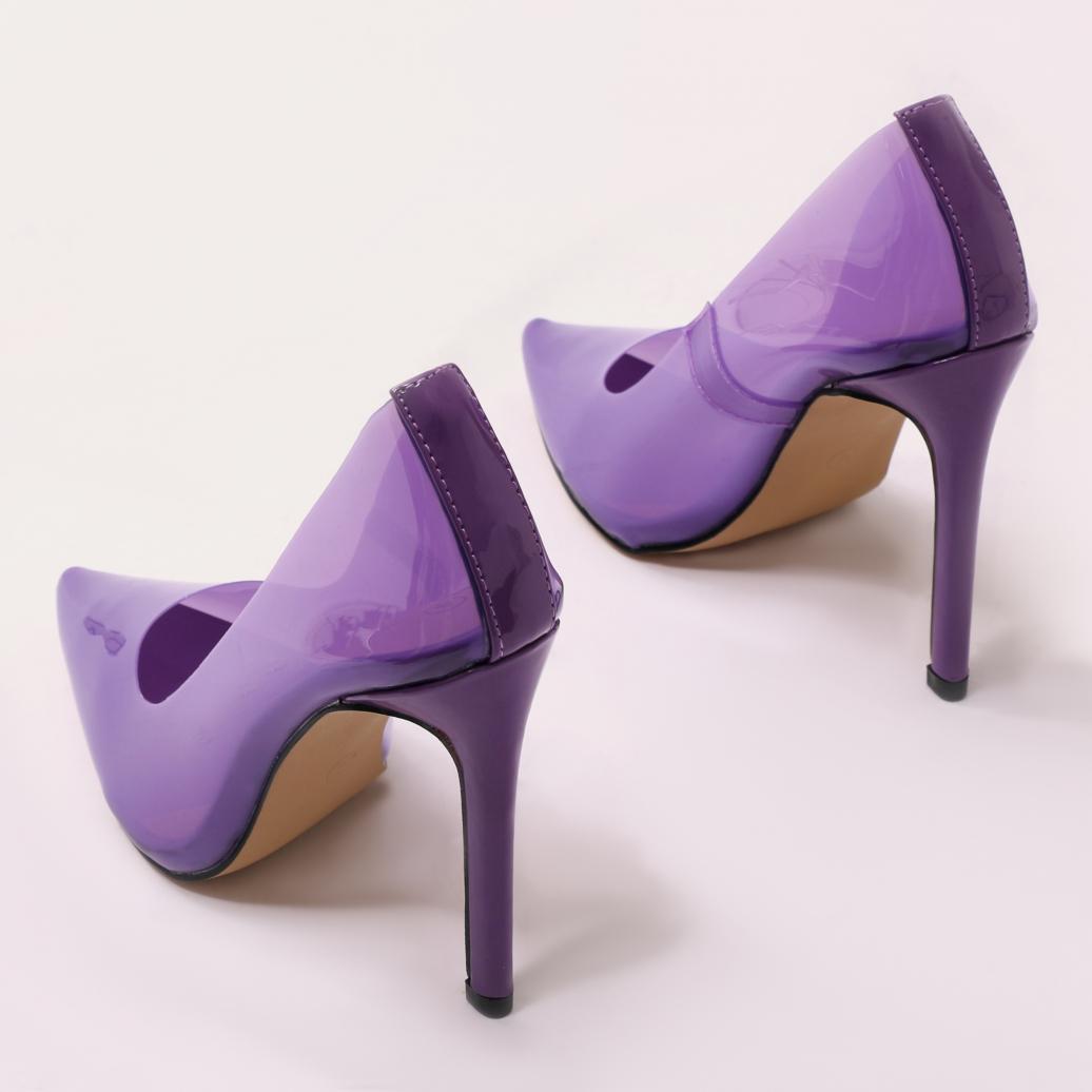 purple perspex heels