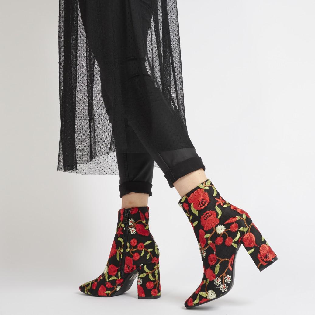 embroidered suede boots