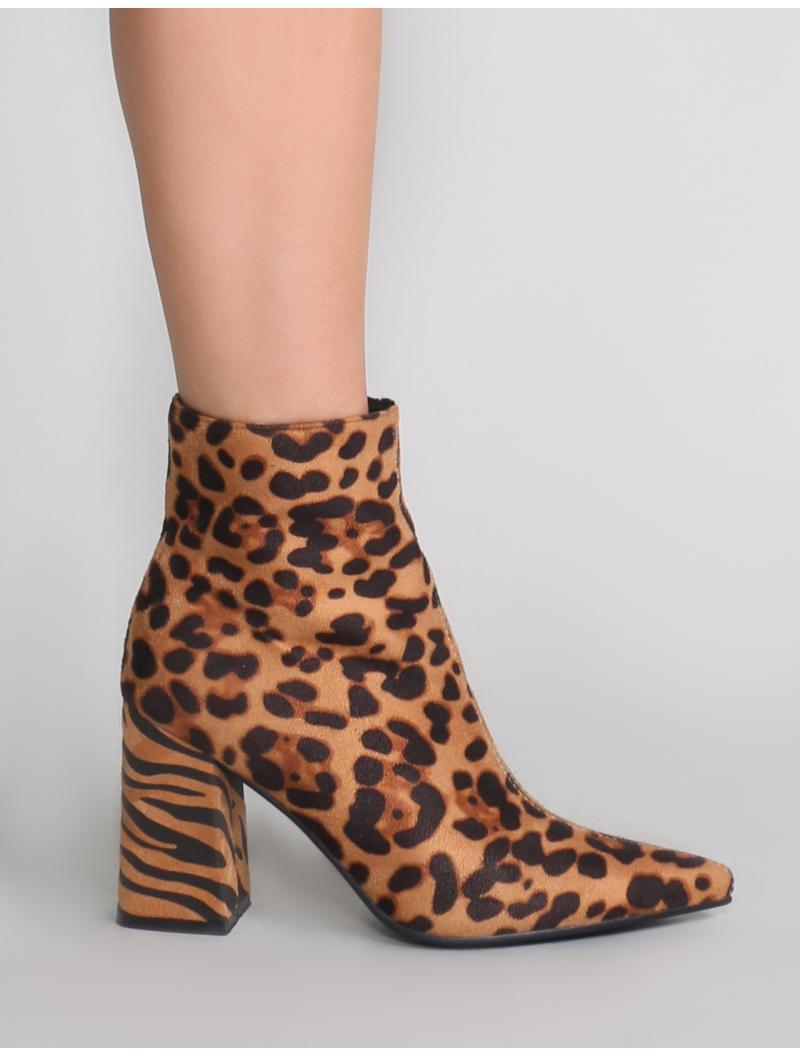tiger print ankle boots