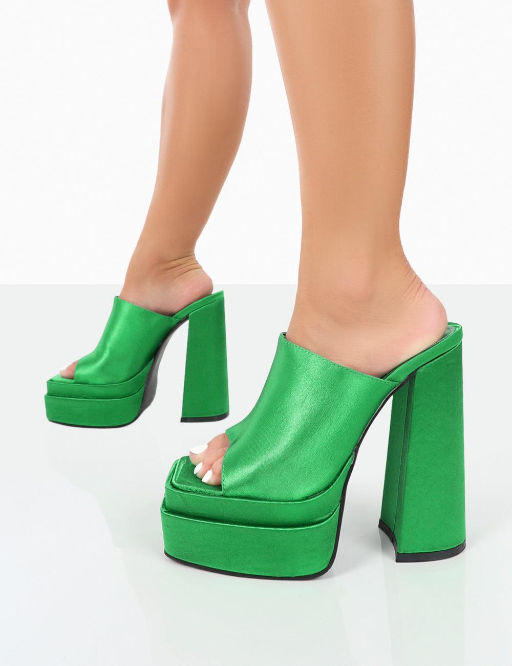 Public Desire Skyhigh Green Satin 