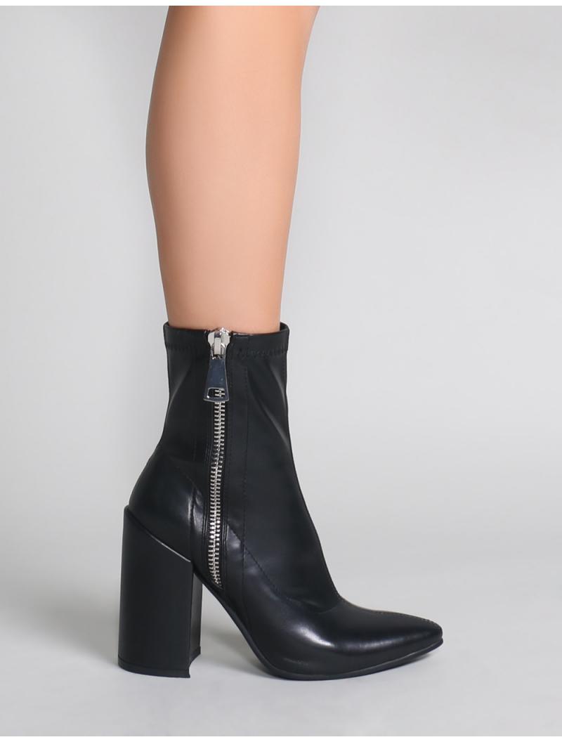 renzo sock fit ankle boots in black