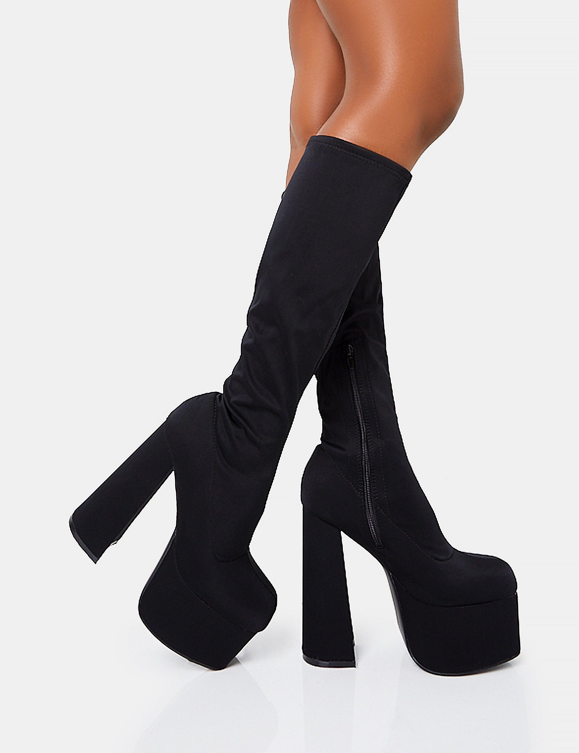 Platform boots heels hotsell