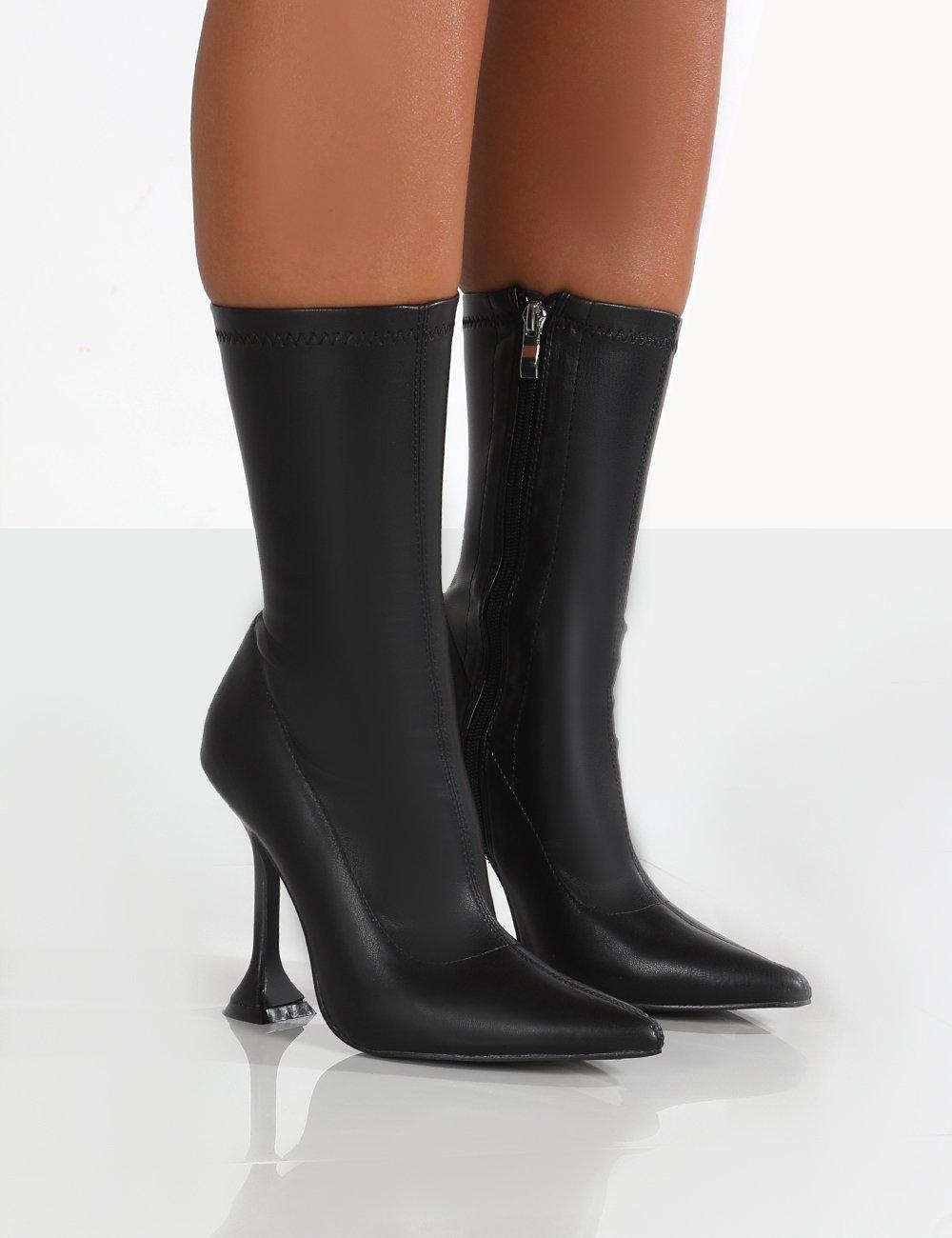 black pointed boot heels