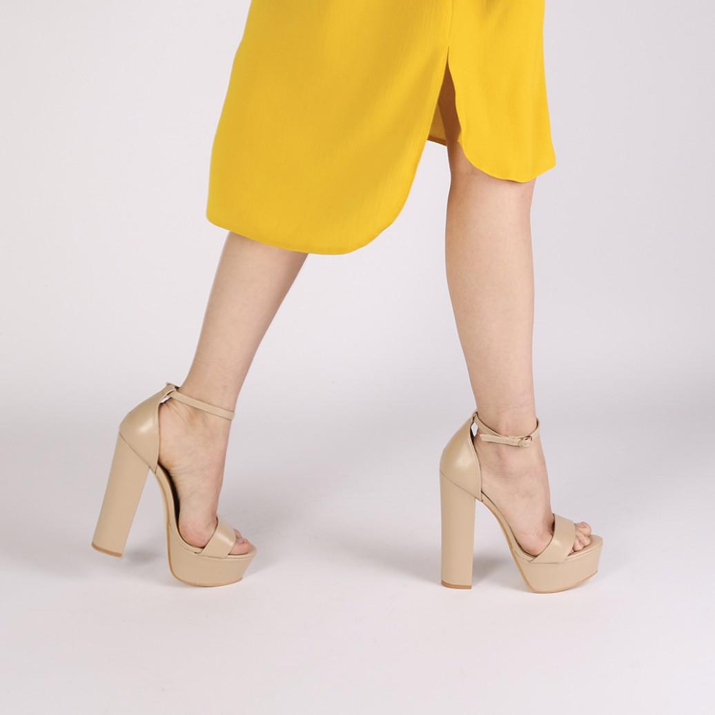 platform high heels nude