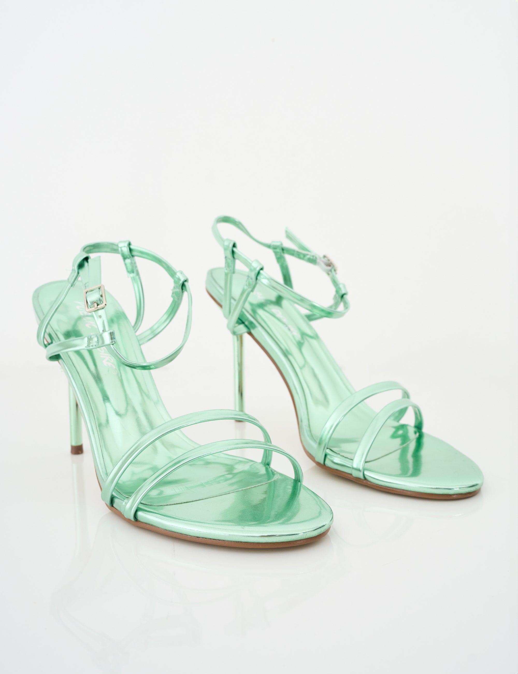 Public Desire Idealist Mint Metallic Mirror Double Strap Barely