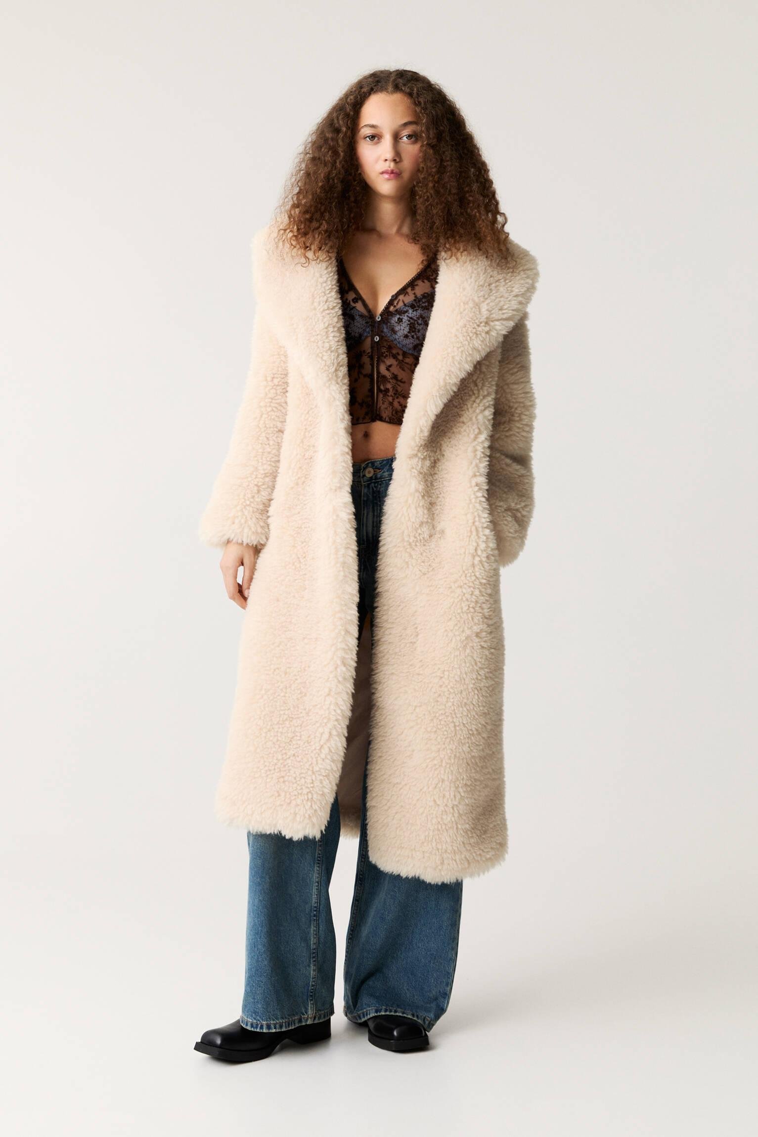 Shearling Coat Pull And Bear Teddy Mantel Pull&Bear Faux Shearling