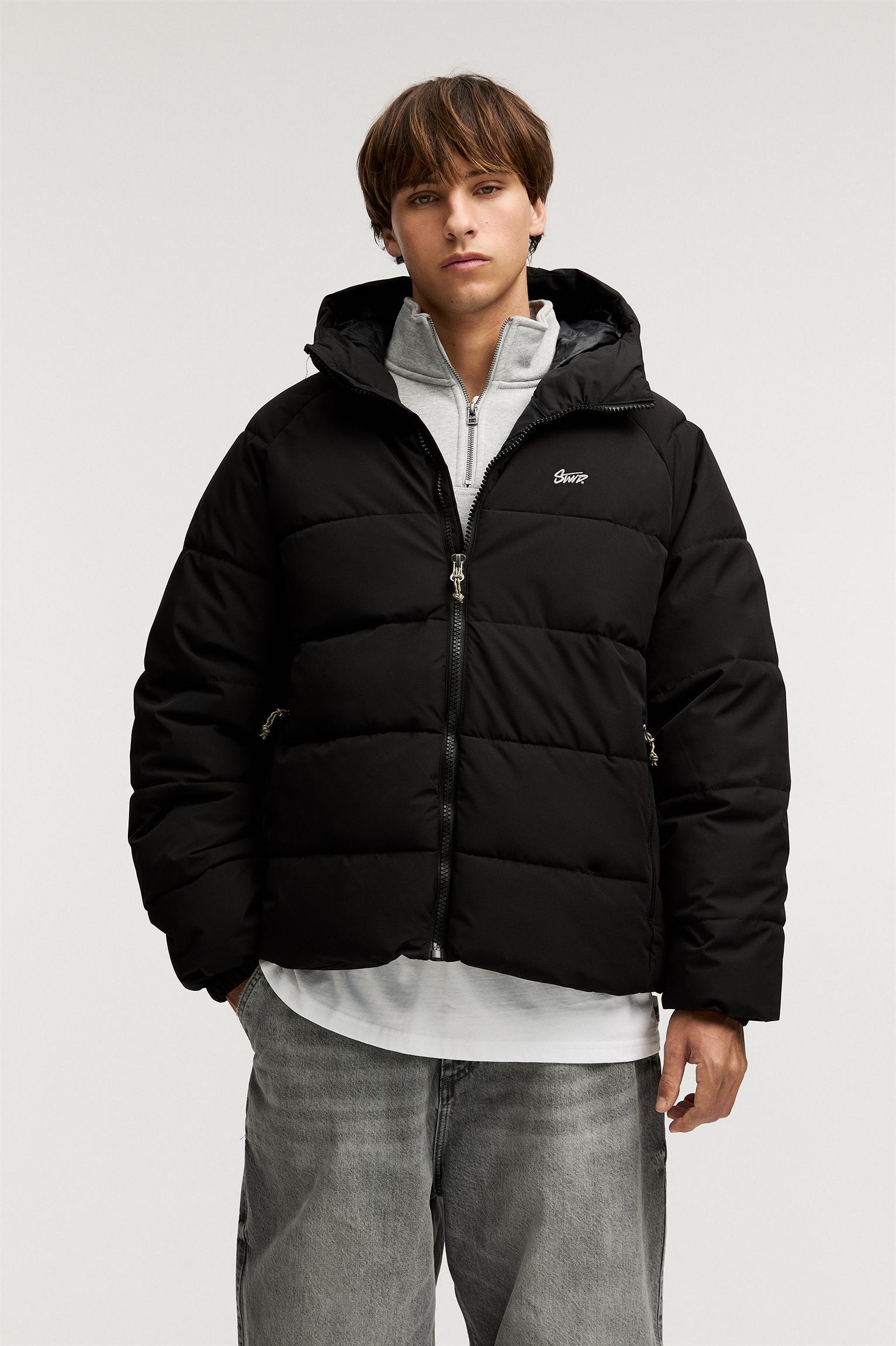 Pull&Bear Hooded Stwd Puffer Jacket in Black for Men Lyst UK