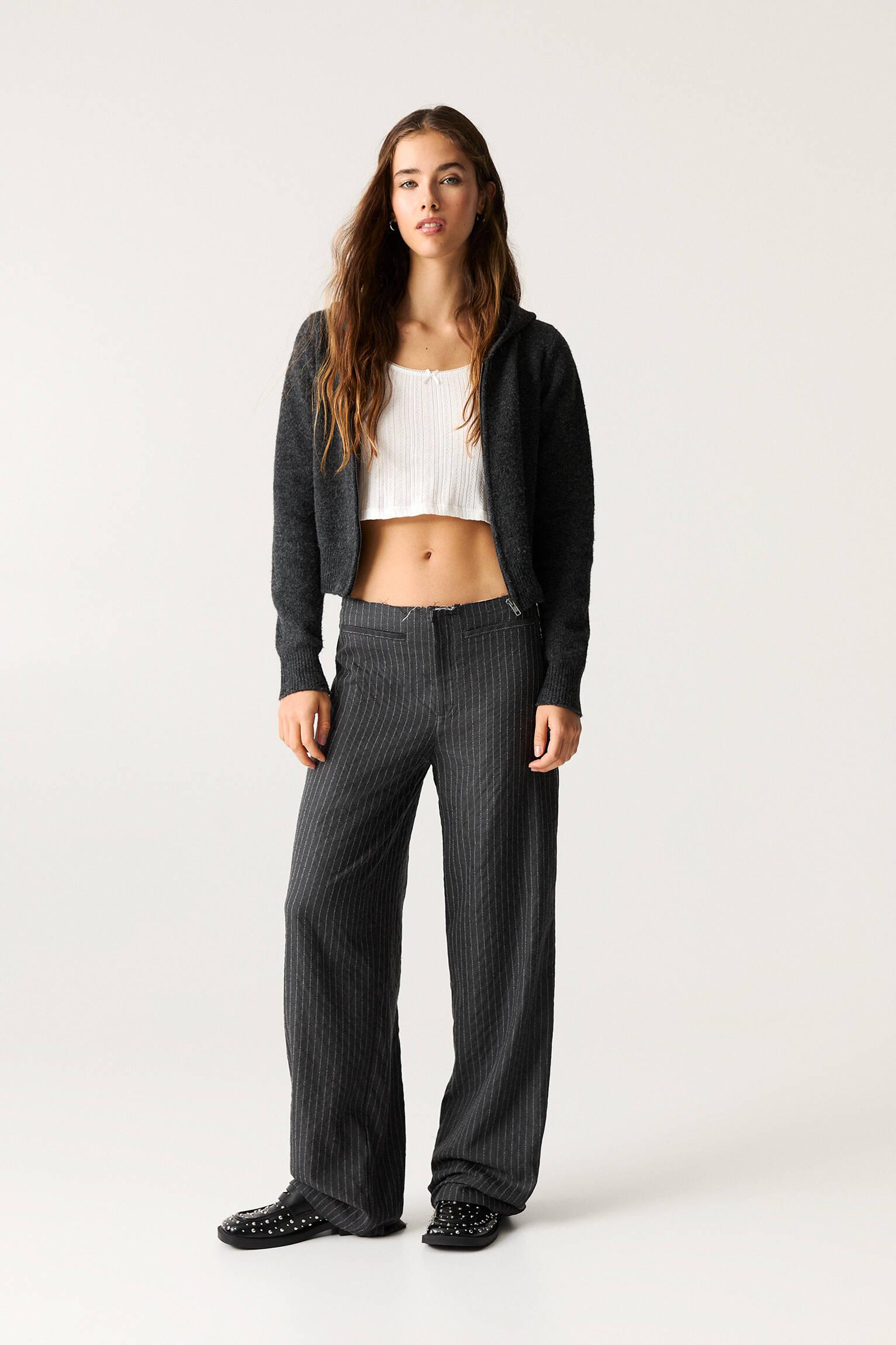 Pull&Bear Low-Waist Striped Trousers Lyst UK
