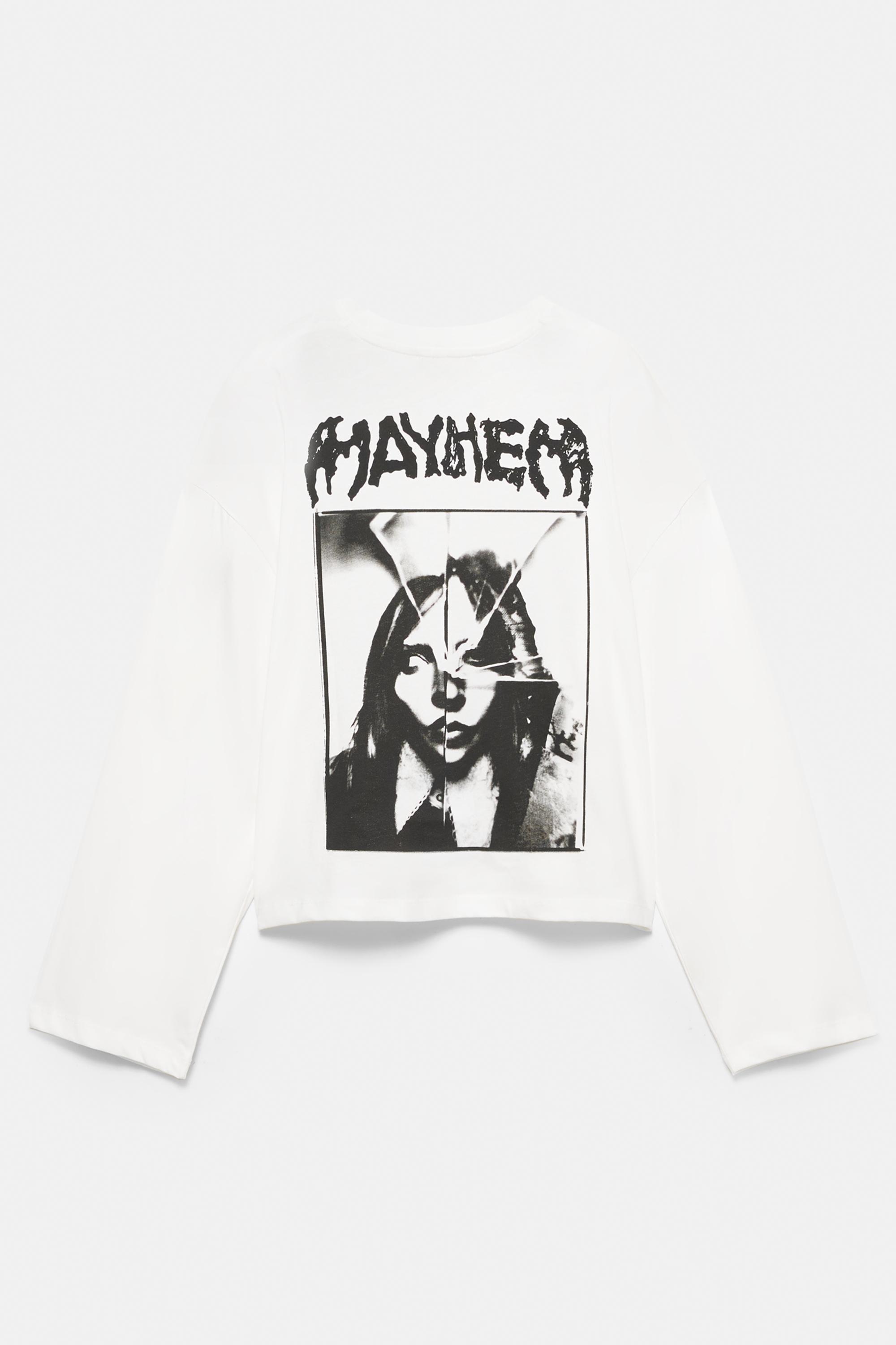 トップス Lady Gaga MAYHEM Square Long Sleeve Tee Pull&Bear Lady Gaga Mayhem T-Shirt in White | Lyst UK