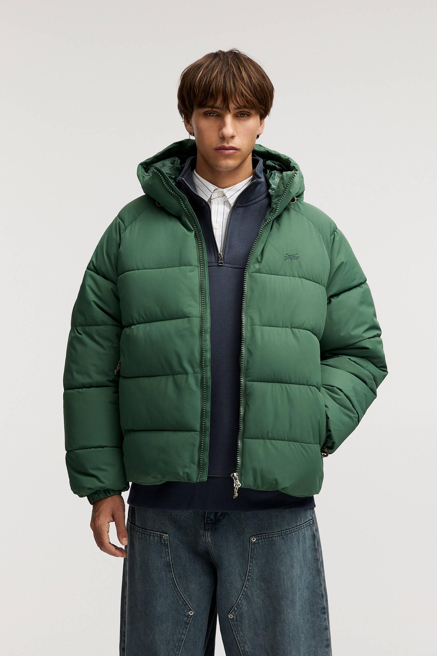 Bear Puffer Jacket Pull And Bear Jacke Mit Bauchtasche Pull And
