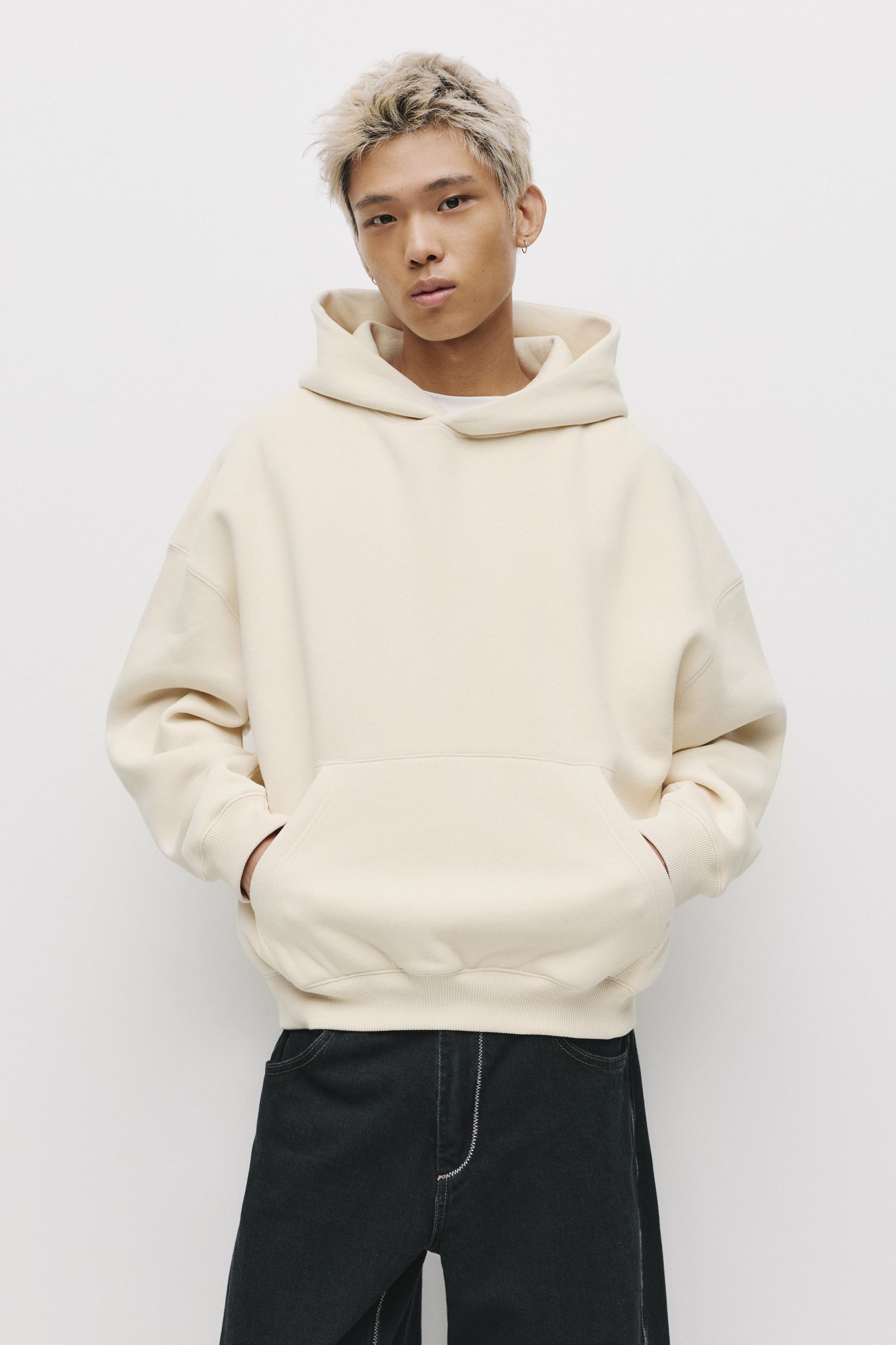 Mens Sweatshirts Pull And Bear Pullover Beige Men's Pull&Bear - Main Image